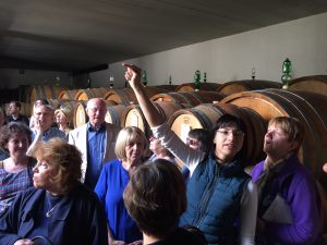 Francesca Vajra makes a point in the cellar