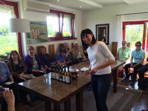 In the tasting room at GD Vajra with Francesca Vajra